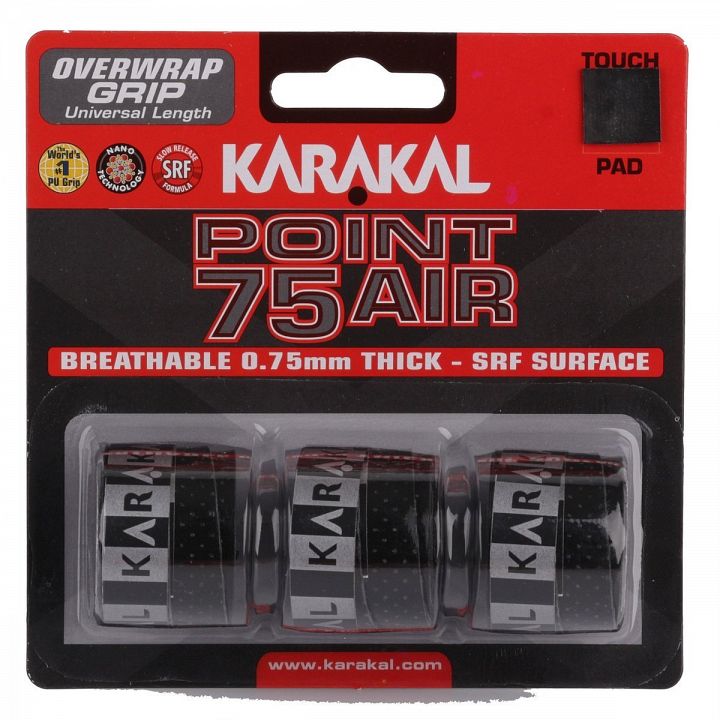 Karakal Point 75 Air Overwrap Grip 3Pack Black